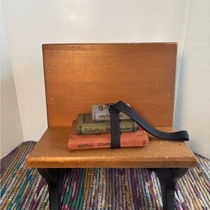 Primitive Doll Desk & Wooden Books